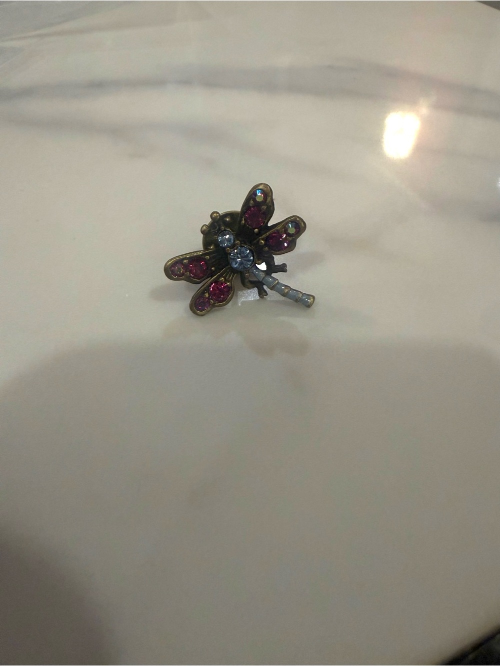 Jay Strongwater Vintage Crystal Enamel Dragonfly Pin Brooch Signed JAY